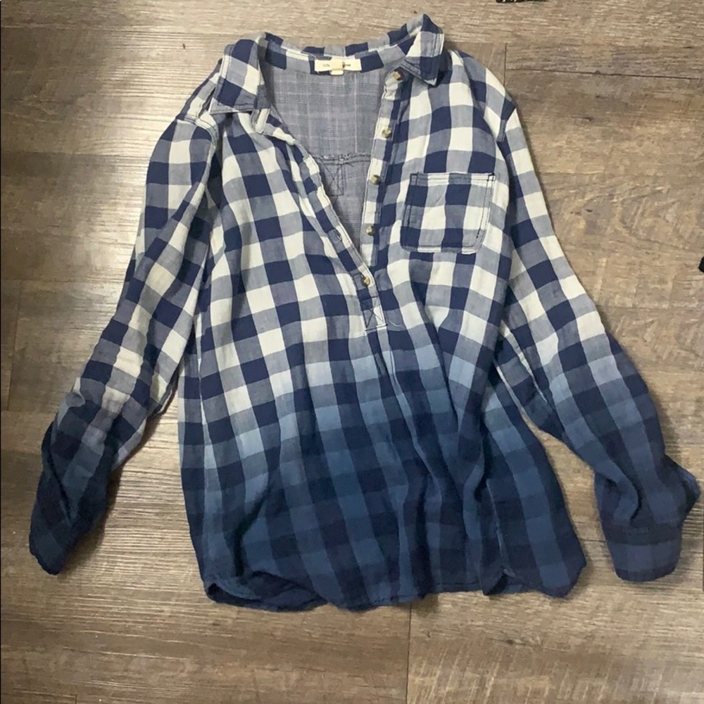 Super Soft Blue & White Long Sleeve Flannel